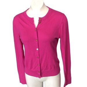 J. Crew Fuchsia Button-Up Cardigan Preppy Coquette Girl